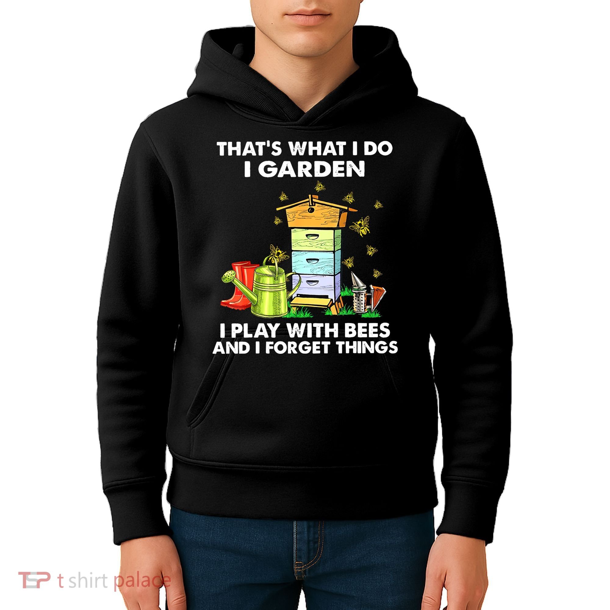 Thats What I Do I Garden I Play With Bees And I Forget Kids Hoodie