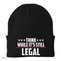 Think While It's Still Legal Anti Woke Anti Censorship Beanie thumb 0
