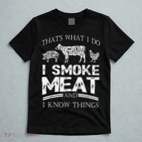 That's What I Do I Smoke Meat I Know Things Funny Smoker BBQ T-Shirt thumb 5