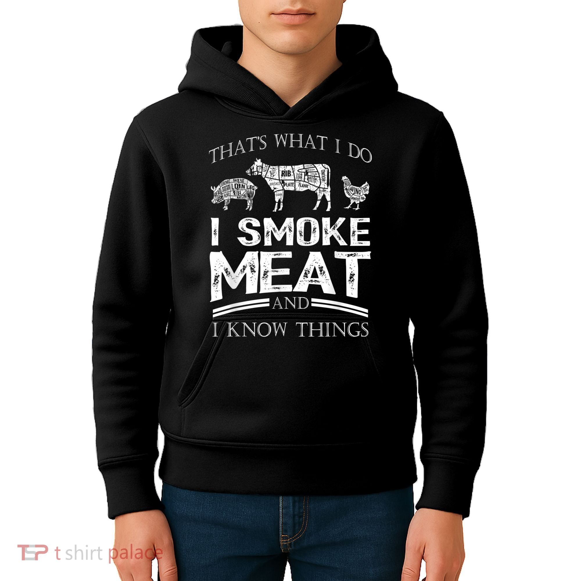 That's What I Do I Smoke Meat I Know Things Funny Smoker BBQ Kids Hoodie