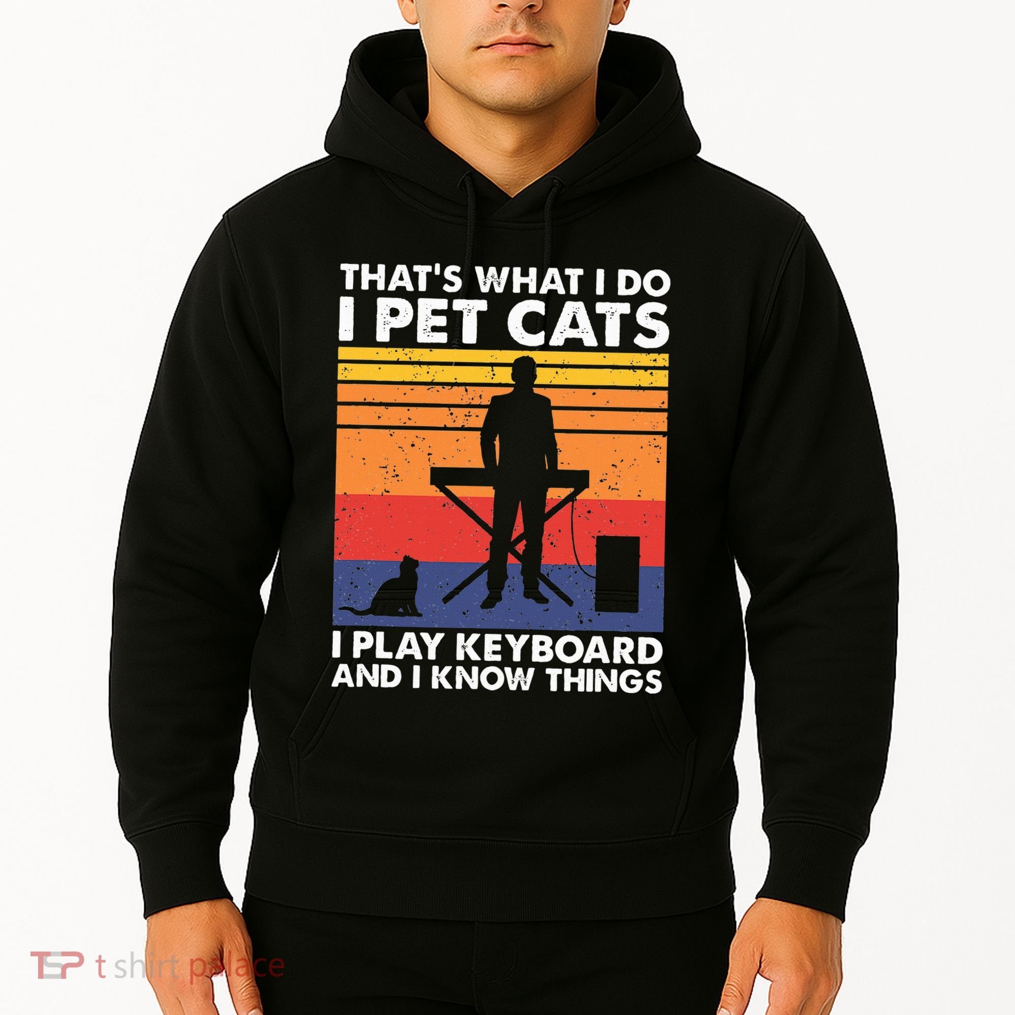 ThatS What I Do I Pet Cats I Play Keyboard & I Know Things Hoodie