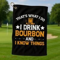 That's What I Do I Drink Bourbon And I Know Things Golf Towel thumb 1
