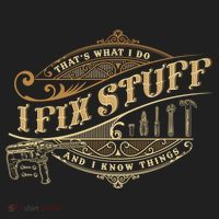 Thats What I Do I Fix Stuff And I Know Things Funny Saying Golf Towel thumb 3