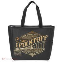 Thats What I Do I Fix Stuff And I Know Things Funny Saying Tote Bag thumb 0