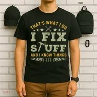Thats What I Do I Fix Stuff And I Know Things Funny Dad T-Shirt thumb 6