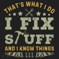 Thats What I Do I Fix Stuff And I Know Things Funny Dad Beanie thumb 2