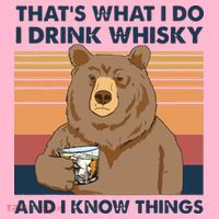 Thats What I Do I Drink Whiskey And I Know Things Bear Tee Coaster thumb 2