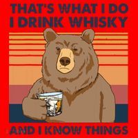 Thats What I Do I Drink Whiskey And I Know Things Bear Tee Santa Hat thumb 1