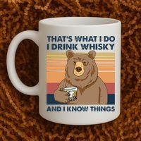 Thats What I Do I Drink Whiskey And I Know Things Bear Tee Coffee Mug thumb 2