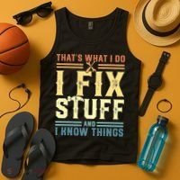 That's What I Do I Fix Stuff And I Know Things Tank Top thumb 4