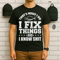Thats What I Do I Fix Things And I Know Shit Funny Saying T-Shirt thumb 6