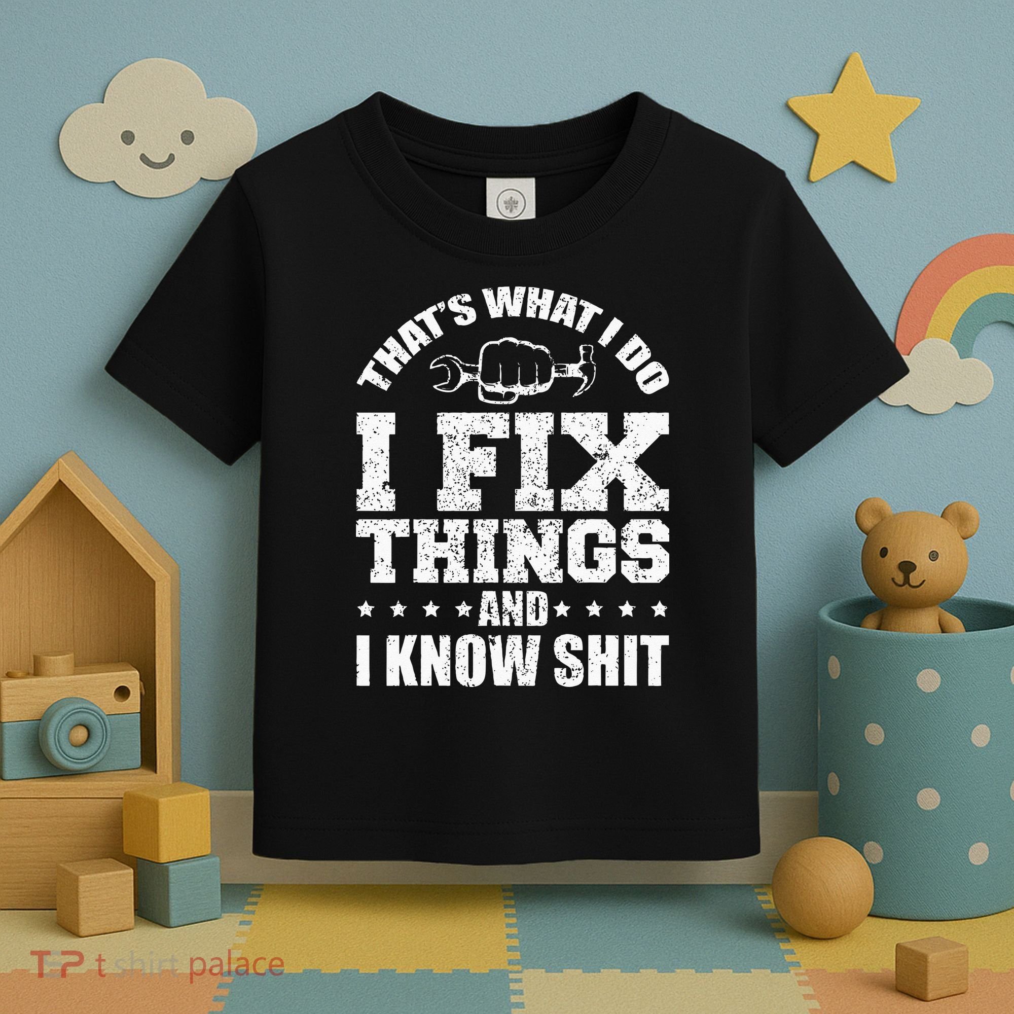 Thats What I Do I Fix Things And I Know Shit Funny Saying Toddler T-Shirt