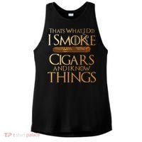 Thats What I Do I Smoke Cigars And I Know Things Smoker Ladies PosiCharge Tri-Blend Wicking Tank thumb 0
