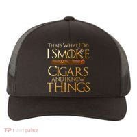 Thats What I Do I Smoke Cigars And I Know Things Smoker Yupoong Adult 5-Panel Trucker Hat thumb 0
