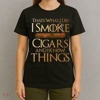 Thats What I Do I Smoke Cigars And I Know Things Smoker T-Shirt thumb 4