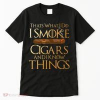 Thats What I Do I Smoke Cigars And I Know Things Smoker Tall T-Shirt thumb 0