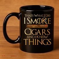 Thats What I Do I Smoke Cigars And I Know Things Smoker 11oz C Handle Ceramic Mug thumb 4