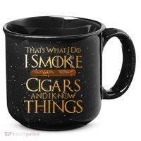Thats What I Do I Smoke Cigars And I Know Things Smoker 15oz Campfire Ceramic Mug thumb 0