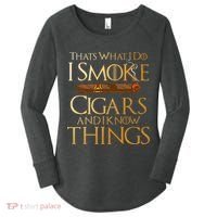 Thats What I Do I Smoke Cigars And I Know Things Smoker Women's Perfect Tri Tunic Long Sleeve Shirt thumb 0
