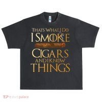 Thats What I Do I Smoke Cigars And I Know Things Smoker Urban Oversized Heavyweight T-Shirt thumb 0