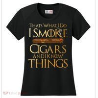 Thats What I Do I Smoke Cigars And I Know Things Smoker Women's Cooling Performance Crew T-Shirt thumb 0