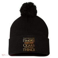 Thats What I Do I Smoke Cigars And I Know Things Smoker Pom Pom 12in Knit Beanie thumb 0