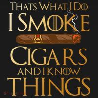 Thats What I Do I Smoke Cigars And I Know Things Smoker Pom Pom 12in Knit Beanie thumb 2