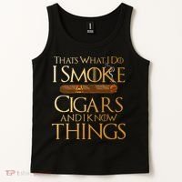 Thats What I Do I Smoke Cigars And I Know Things Smoker Tank Top thumb 2