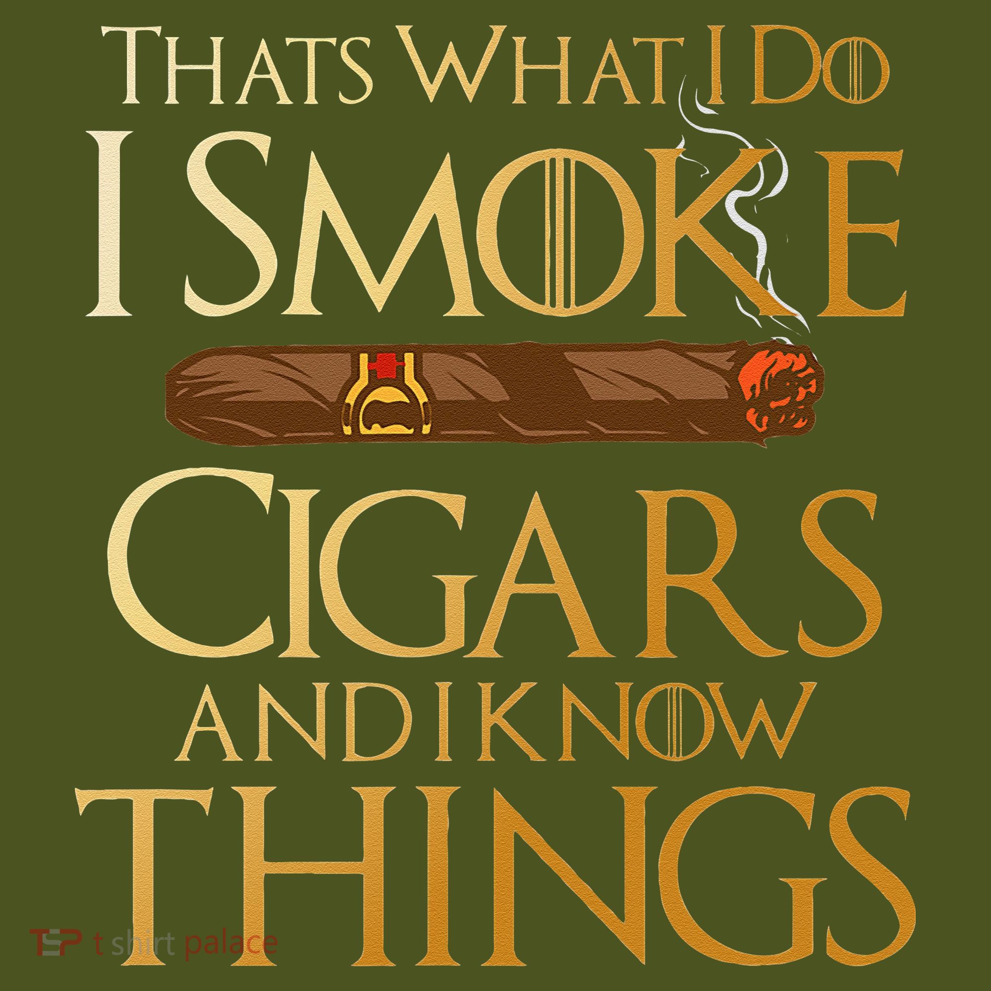 Thats What I Do I Smoke Cigars And I Know Things Smoker The Baniff Cuffed Pom Beanie