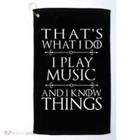 That's What I Do I Play Music Cool Musician Gift Golf Towel thumb 0