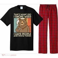 Thats What I Do I Smoke Weed I Hate People And I Know 420 Pajama Set thumb 0