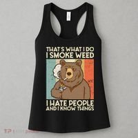 Thats What I Do I Smoke Weed I Hate People And I Know 420 Women's Tank Top thumb 3
