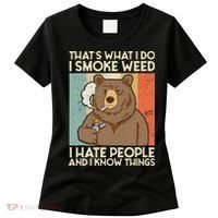 Thats What I Do I Smoke Weed I Hate People And I Know 420 Women's T-Shirt thumb 0