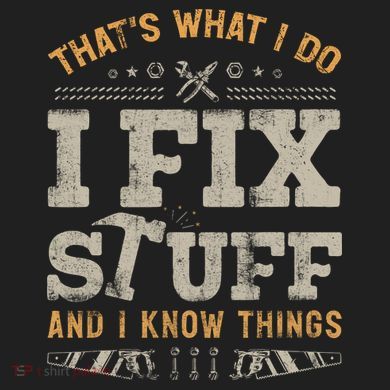 Thats What I Do I Fix Stuff And I Know Things Funny Saying Plastic Christmas Ball Ornament