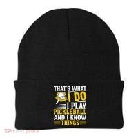That's What I Do I Play Pickleball And I Know Things Beanie thumb 0