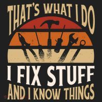 That's What I Do I Fix Stuff And I Know Things Funny Saying Beanie thumb 2