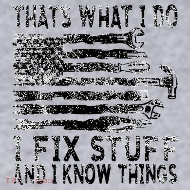 That's What I Do I Fix Stuff And I Know Things Funny Women's Racerback Cropped Tank