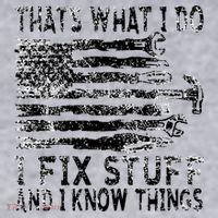 That's What I Do I Fix Stuff And I Know Things Funny Women's Racerback Cropped Tank thumb 2