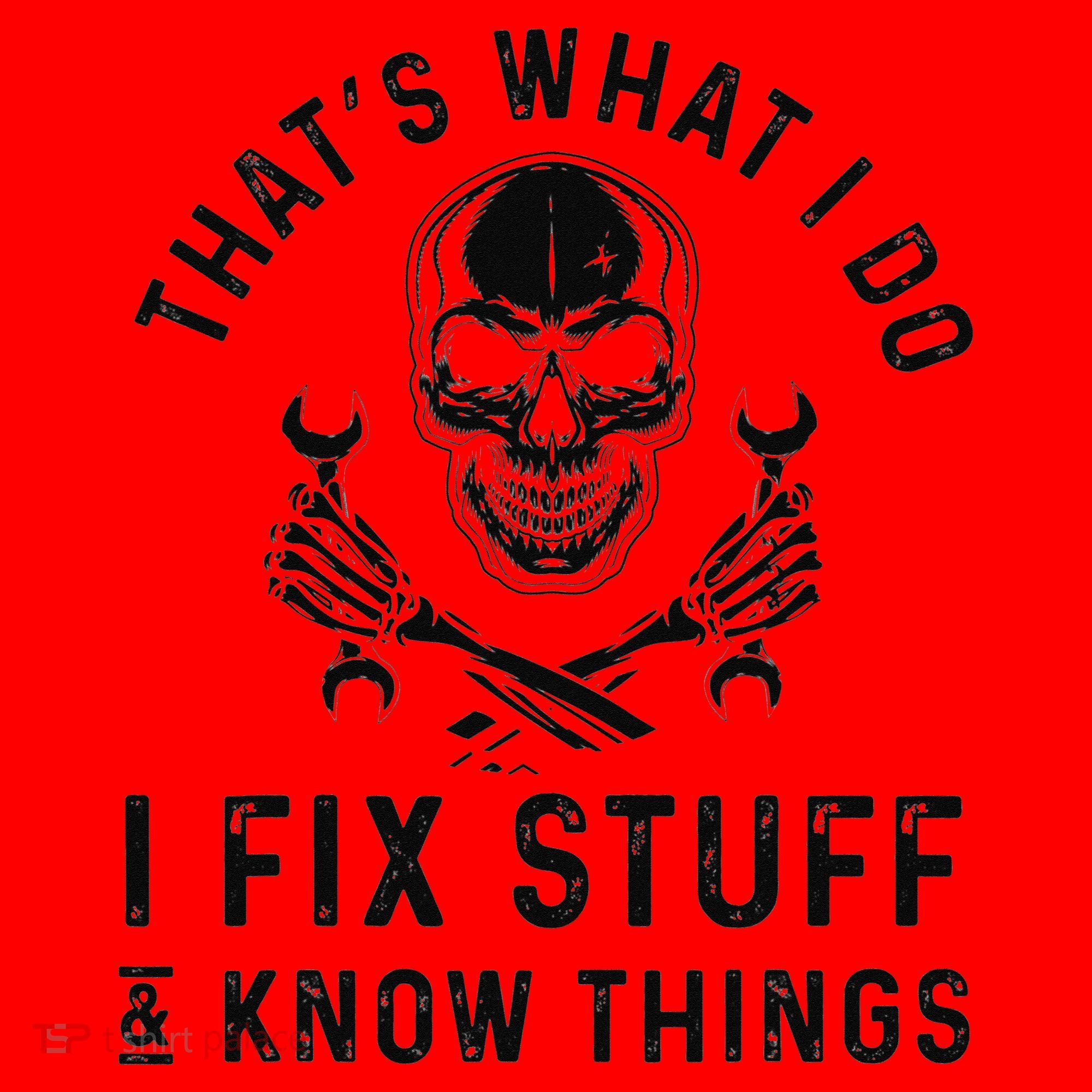 That's What I Do I Fix Stuff and I Know Things Mechanic   Santa Hat