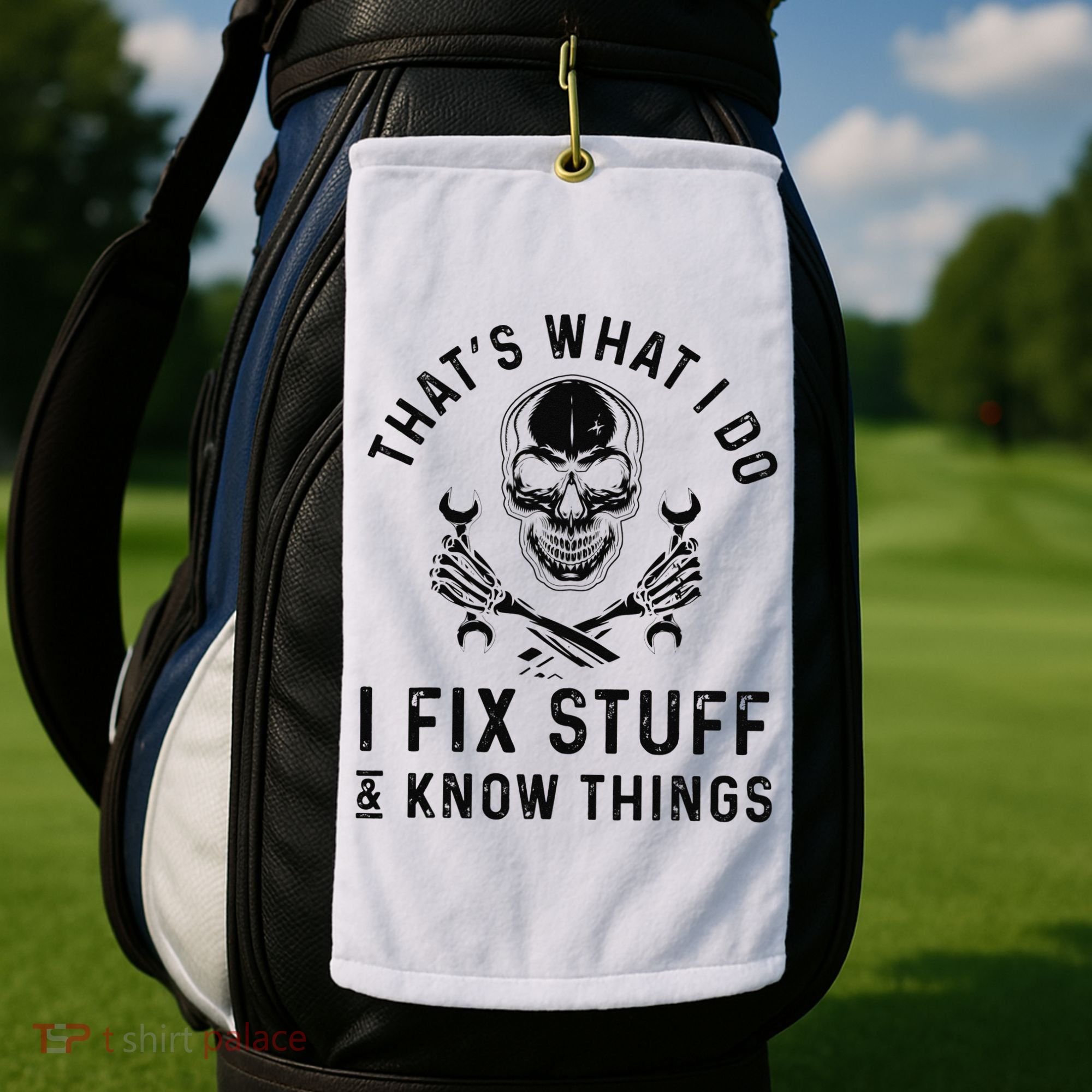 That's What I Do I Fix Stuff and I Know Things Mechanic   Golf Towel