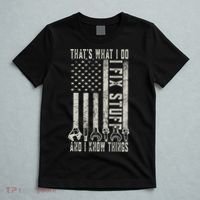 That's What I Do I Fix Stuff And I Know Things American Flag T-Shirt thumb 5