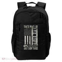 That's What I Do I Fix Stuff And I Know Things American Flag Backpack thumb 0