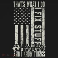 That's What I Do I Fix Stuff And I Know Things American Flag Coaster thumb 2