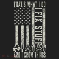 That's What I Do I Fix Stuff And I Know Things American Flag Hat thumb 2