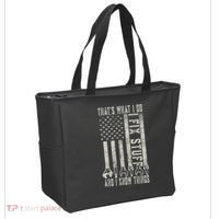 That's What I Do I Fix Stuff And I Know Things American Flag Tote Bag thumb 2