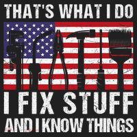 That's What I Do I Fix Stuff And I Know Things American Flag Beanie thumb 2