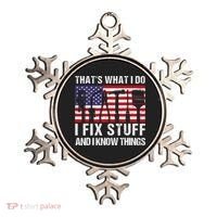 That's What I Do I Fix Stuff And I Know Things American Flag Ornament thumb 0