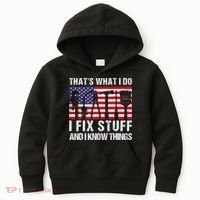 That's What I Do I Fix Stuff And I Know Things American Flag Kids Hoodie thumb 0