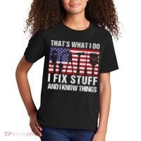 That's What I Do I Fix Stuff And I Know Things American Flag Kids T-Shirt thumb 2