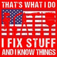 That's What I Do I Fix Stuff And I Know Things American Flag Santa Hat thumb 1